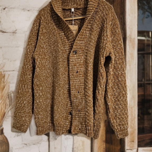 Chunky‎ Brown Cable Knit Cardigan - Picture 1 of 4